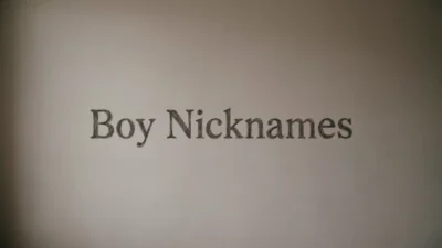 Boy Nicknames