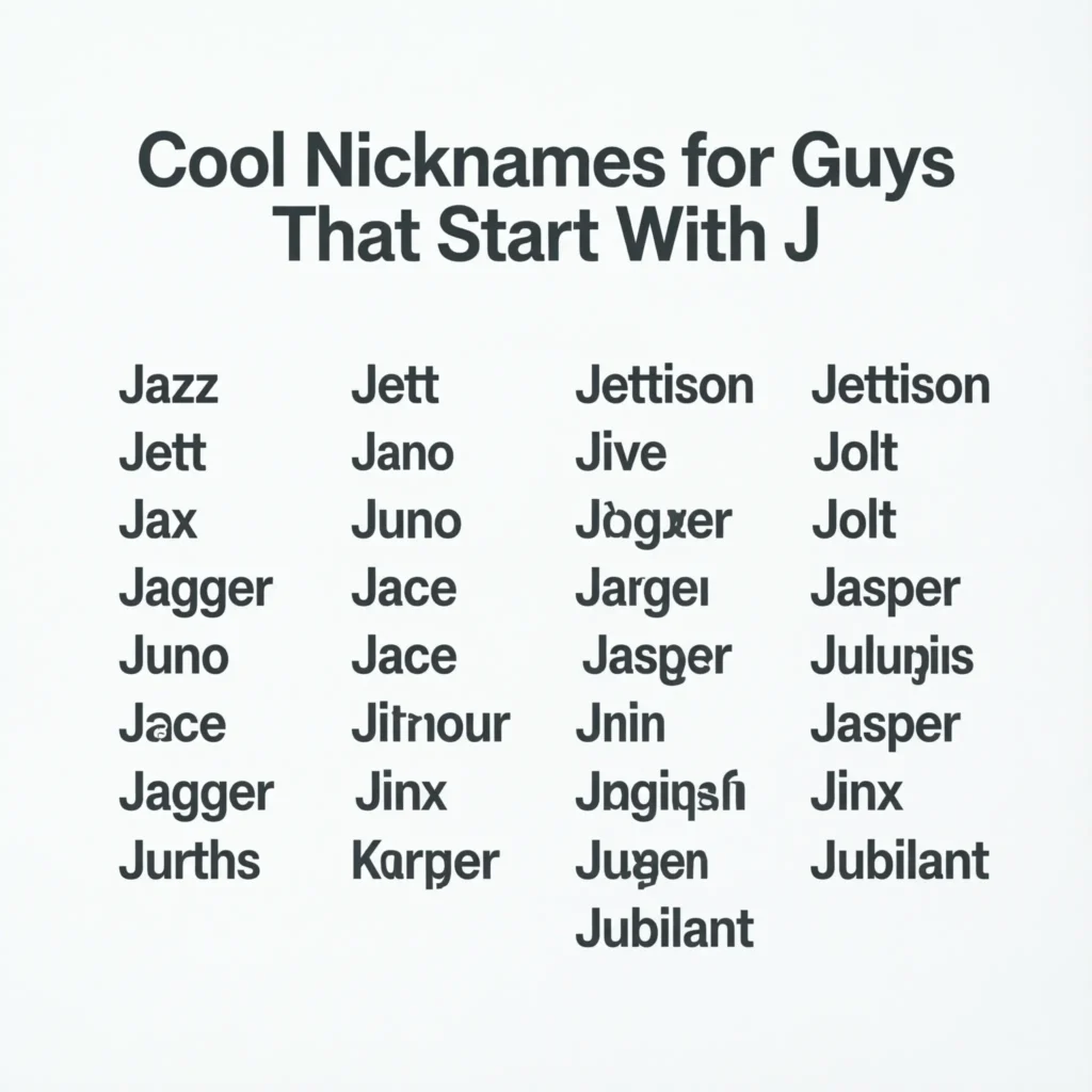 Cool Nicknames for Guys That Start With J