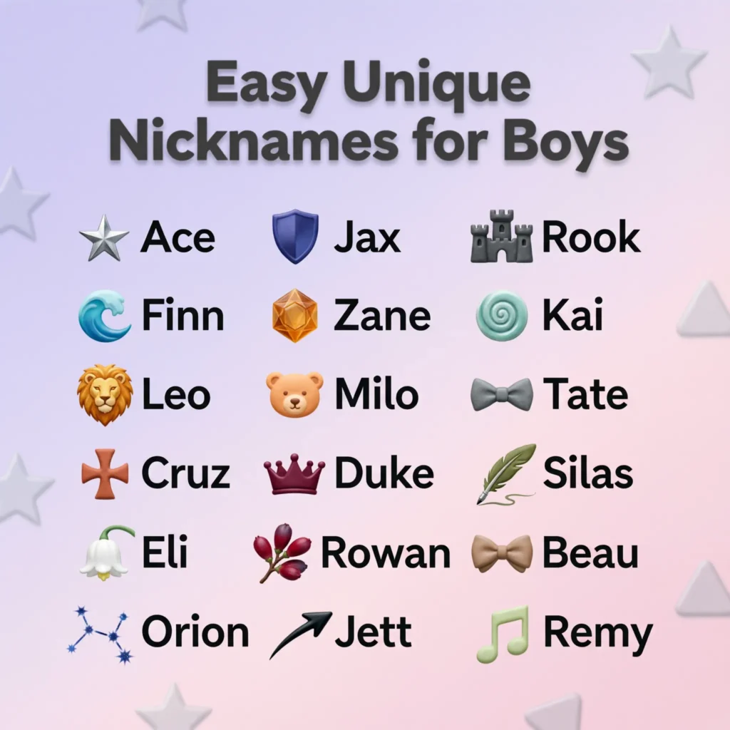Easy Unique Nicknames for Boys 