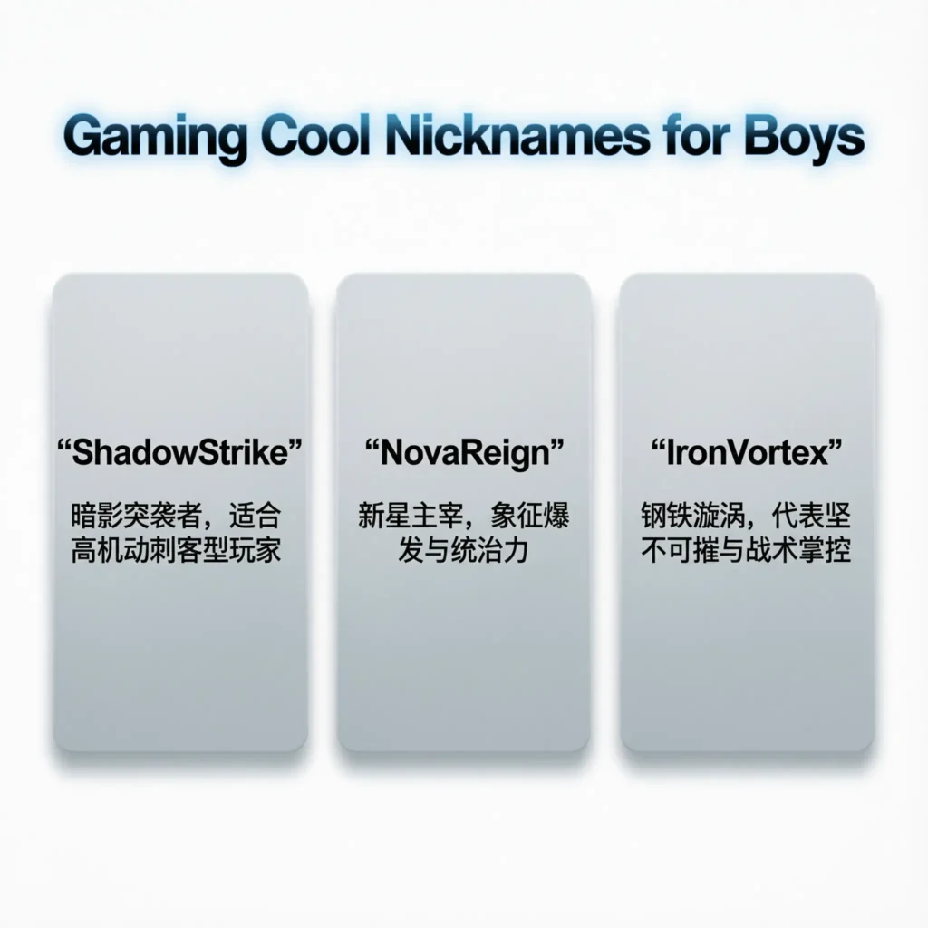 Gaming Cool Nicknames for Boys 