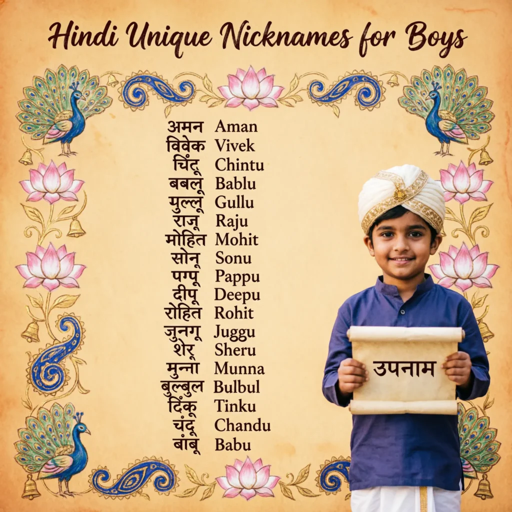 Hindi Unique Nicknames for Boys 