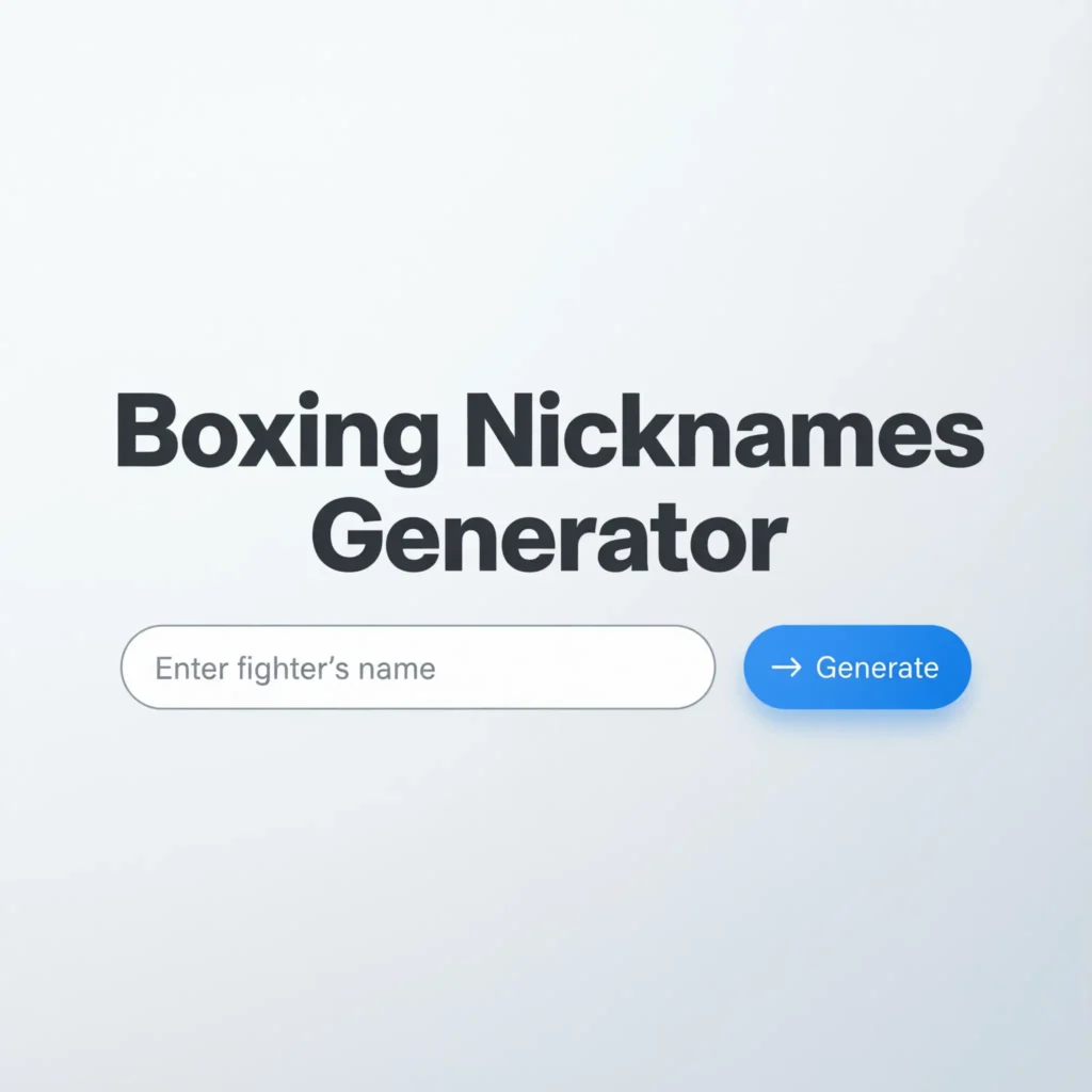 Boxing Nicknames Generator