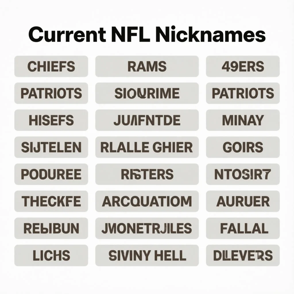 Current NFL Nicknames