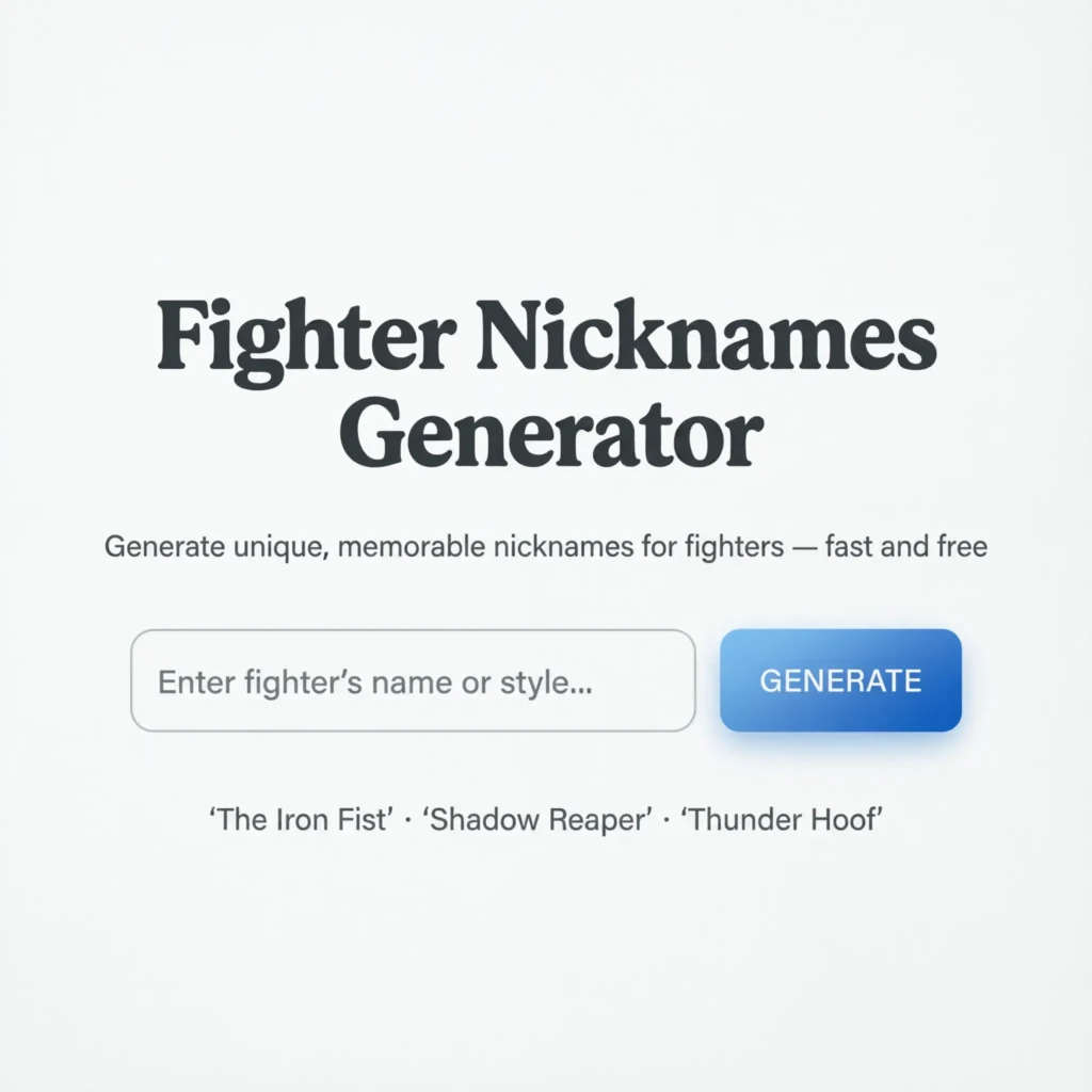 Fighter Nicknames Generator