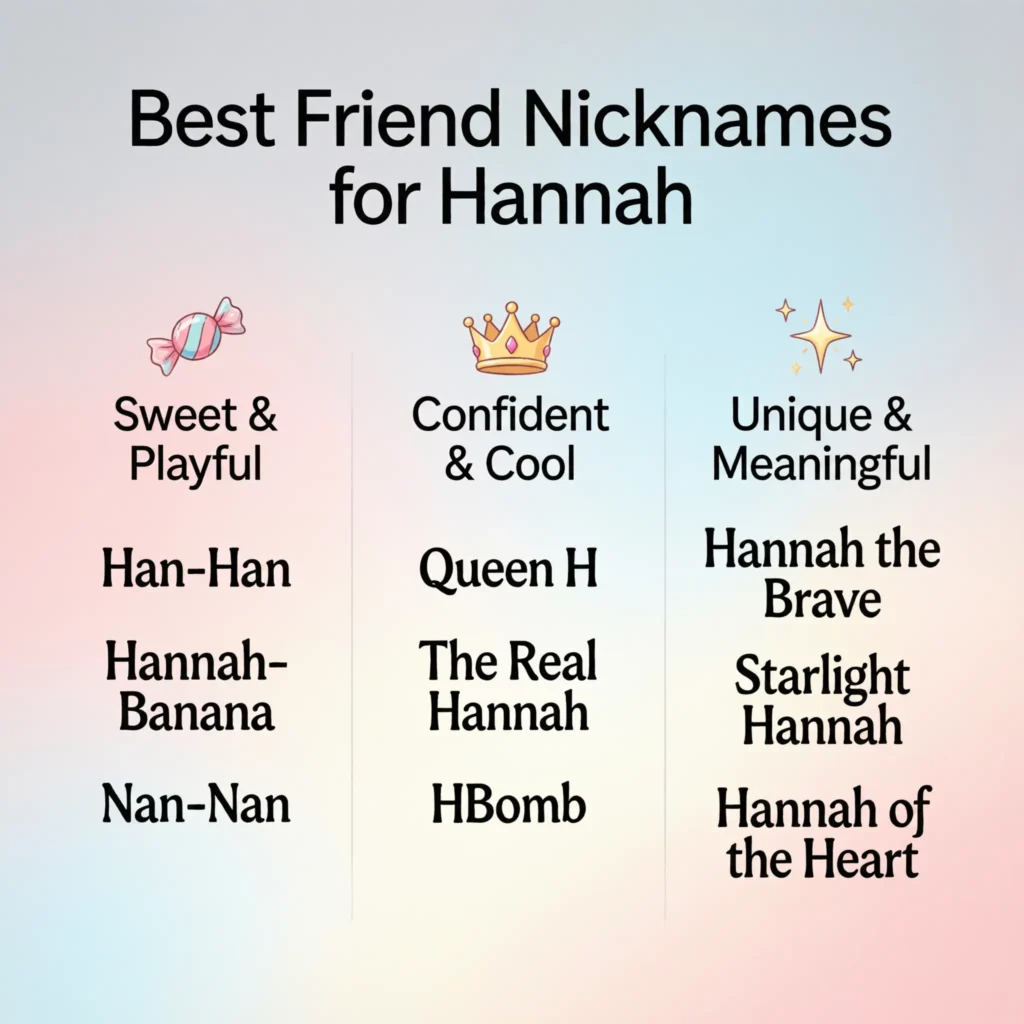 Best Friend Nicknames for Hannah