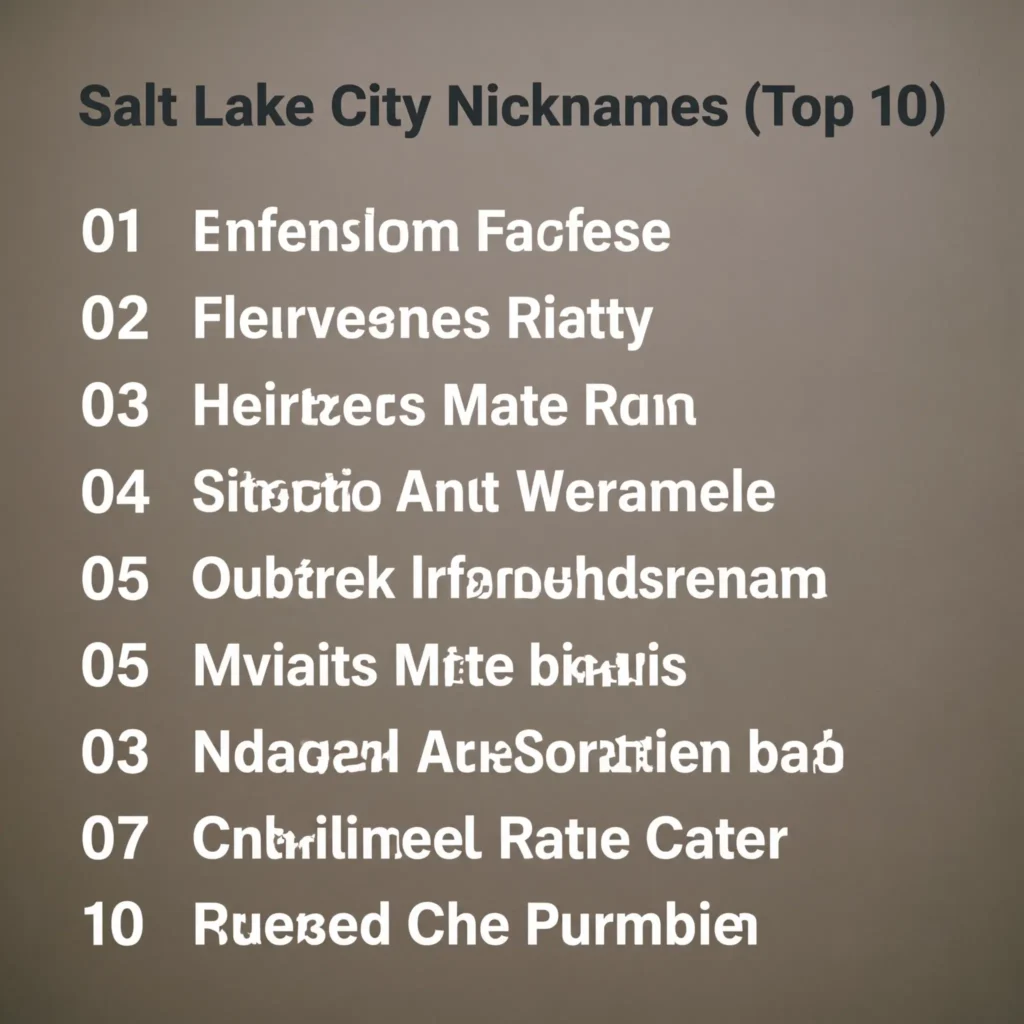Salt Lake City Nicknames