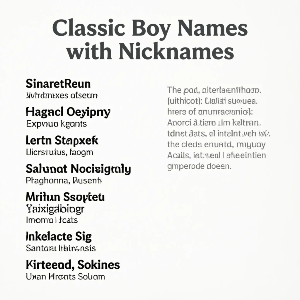 Classic Boy Names with Nicknames