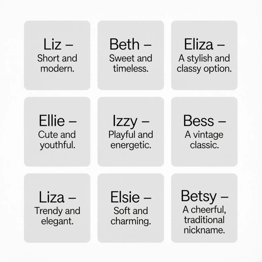 Elizabeth Nicknames List