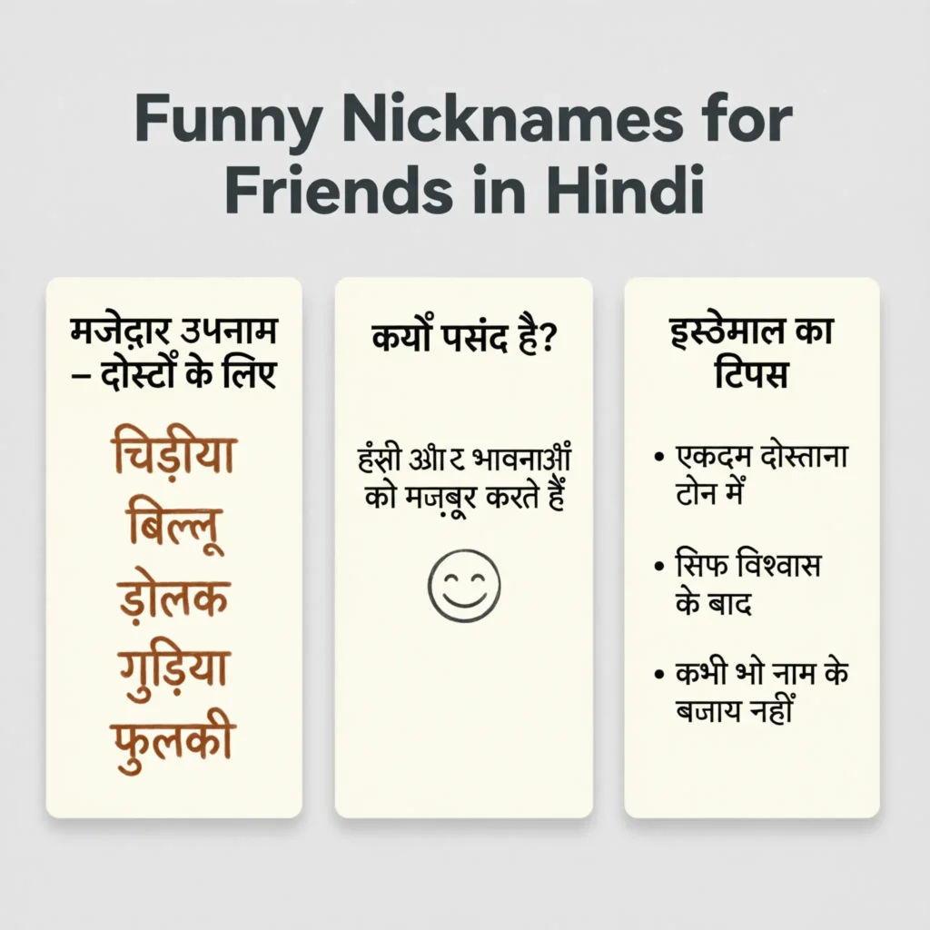 Funny Nicknames for Friends in Hindi