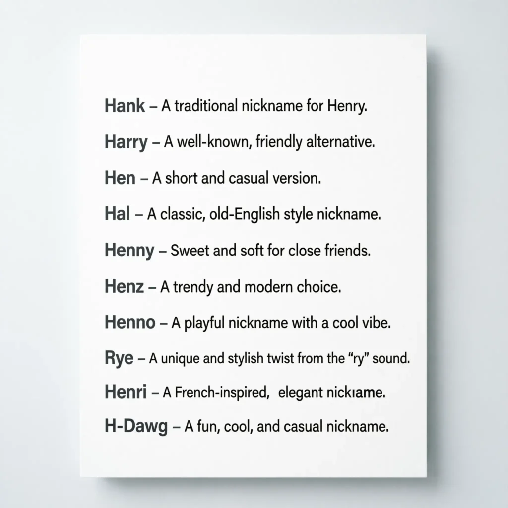Nicknames for Henry