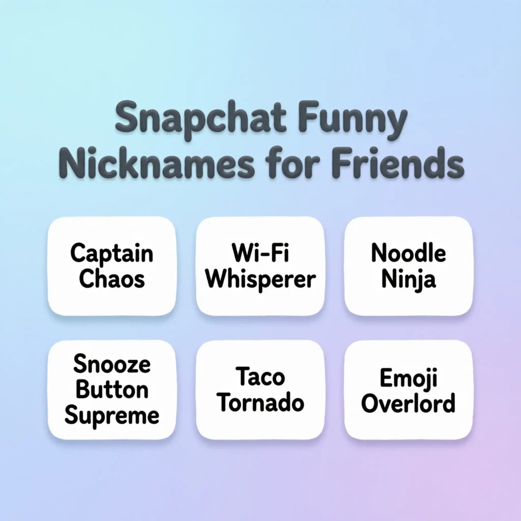 Snapchat Funny Nicknames for Friends