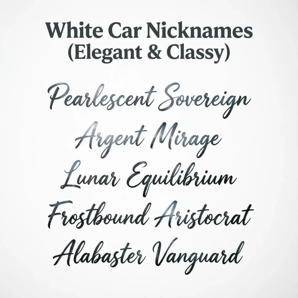 White Car Nicknames (Elegant & Classy)