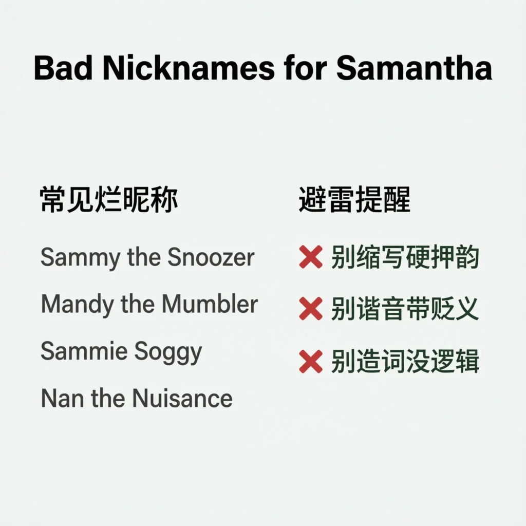 Bad Nicknames for Samantha