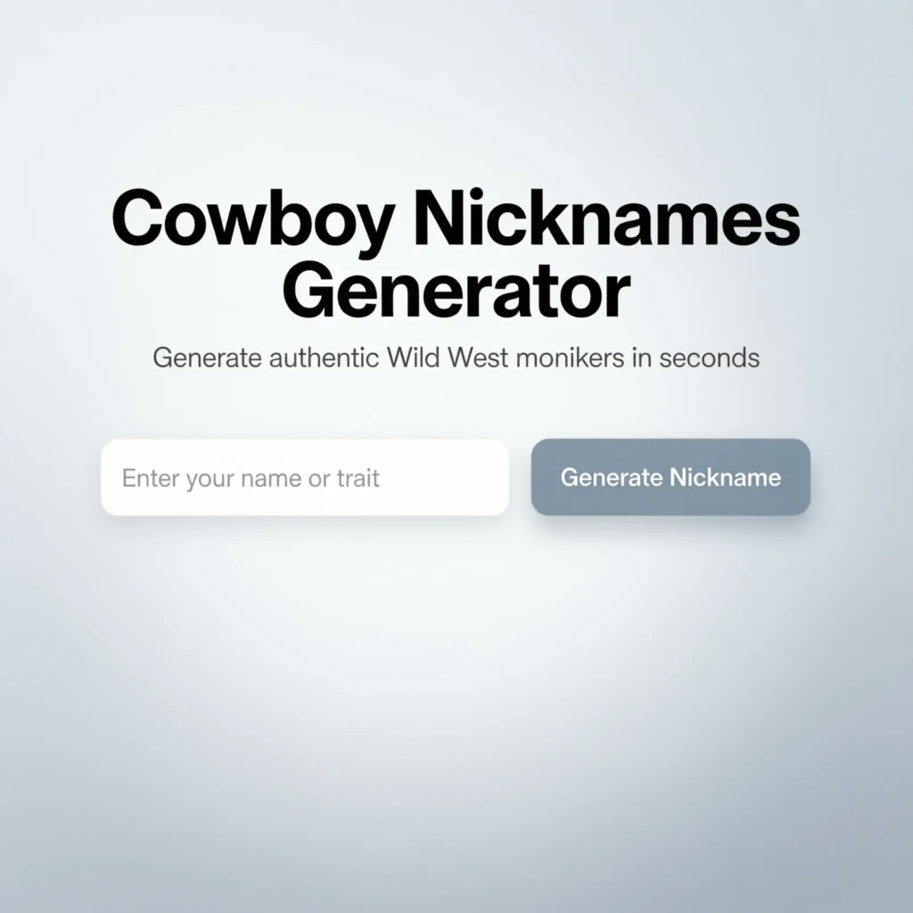 Cowboy Nicknames Generator