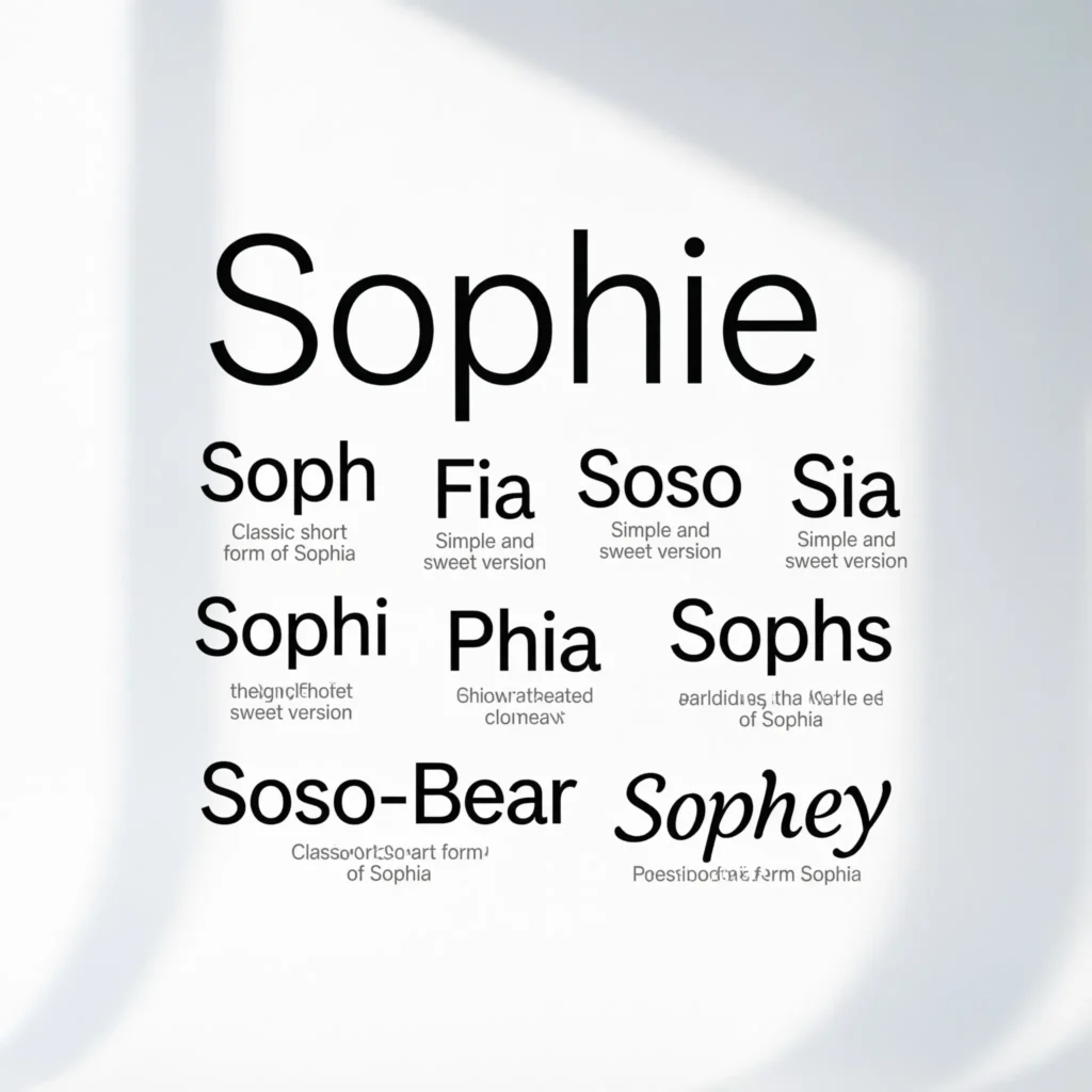 Nicknames for Sophia