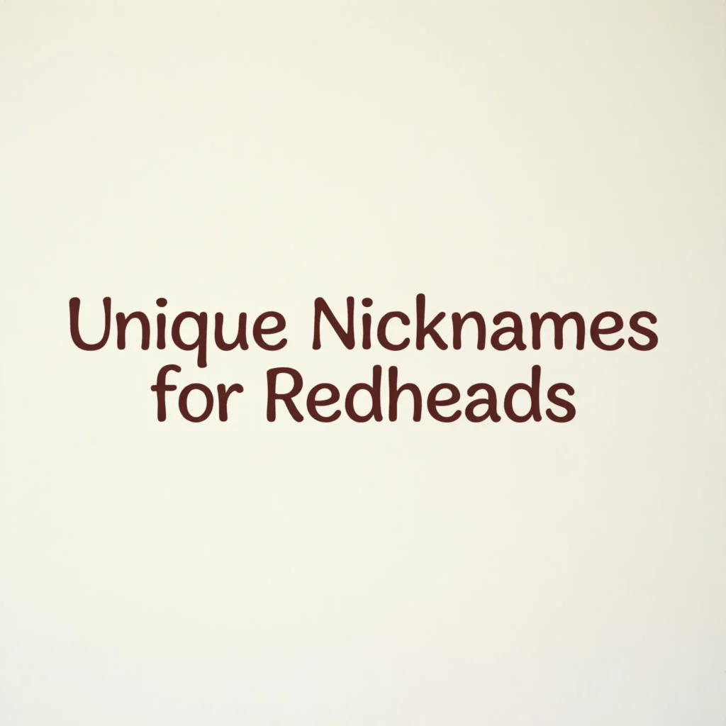 Unique Nicknames for Redheads
